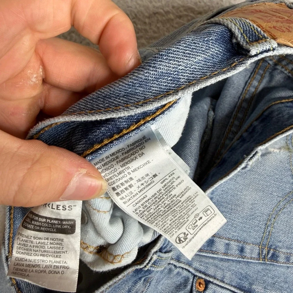Levi 517 Mens Bootcut Jeans Light Wash Denim 30x32 western flare